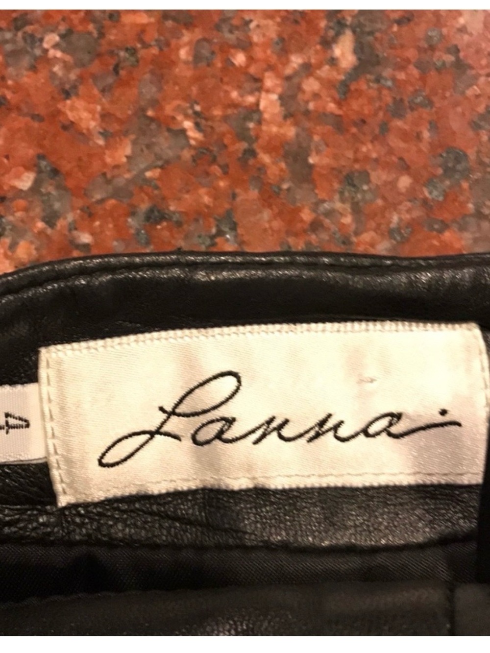 Lanna Black Genuine Leather Skirt - Picture 3 of 8